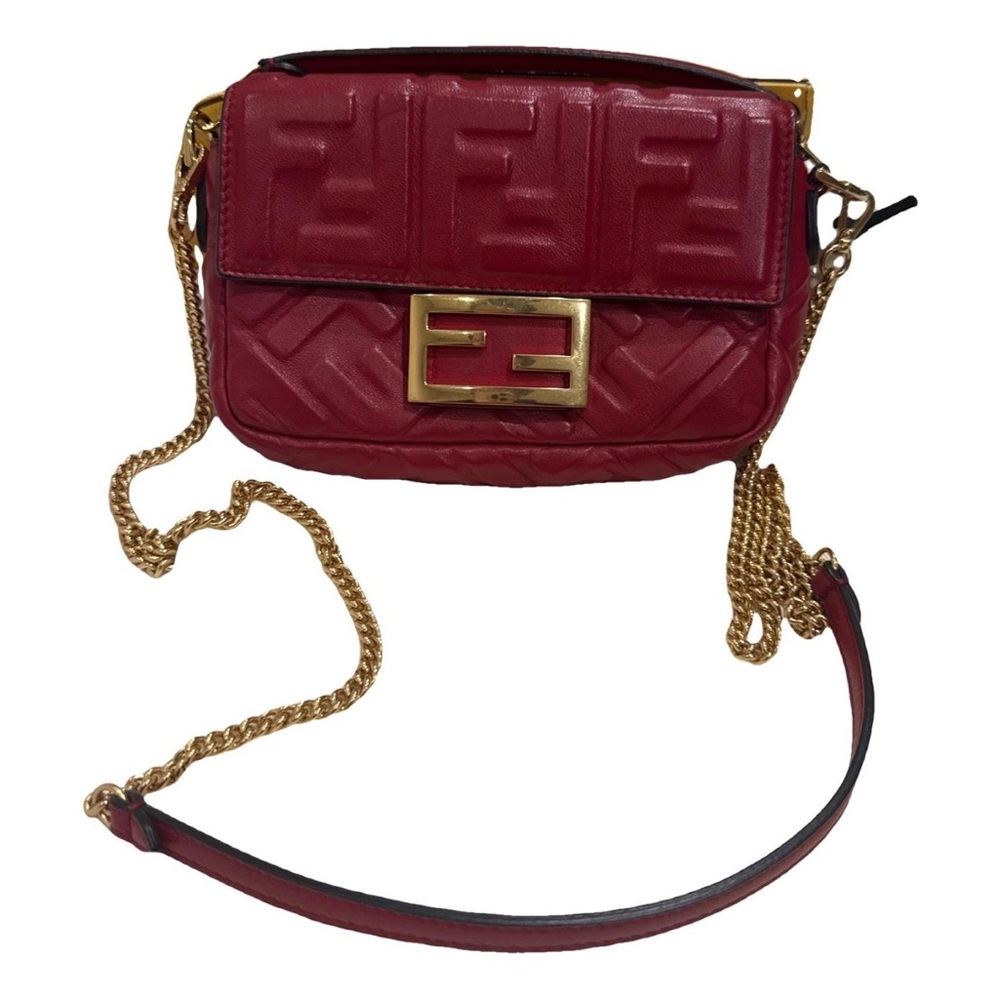 Fendi Red Gold Crossbody Bag with Iconic Monogram